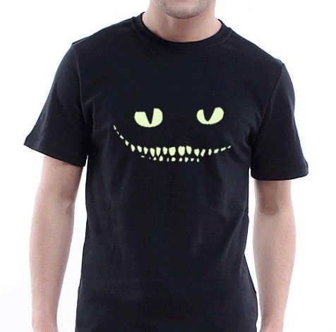 2017-High-Quality-Black-Noctilucent-Print-Dark-Devil--Cheshire-Cat-Night-Light-Short-Sleeve-Men39s-N-1307590234