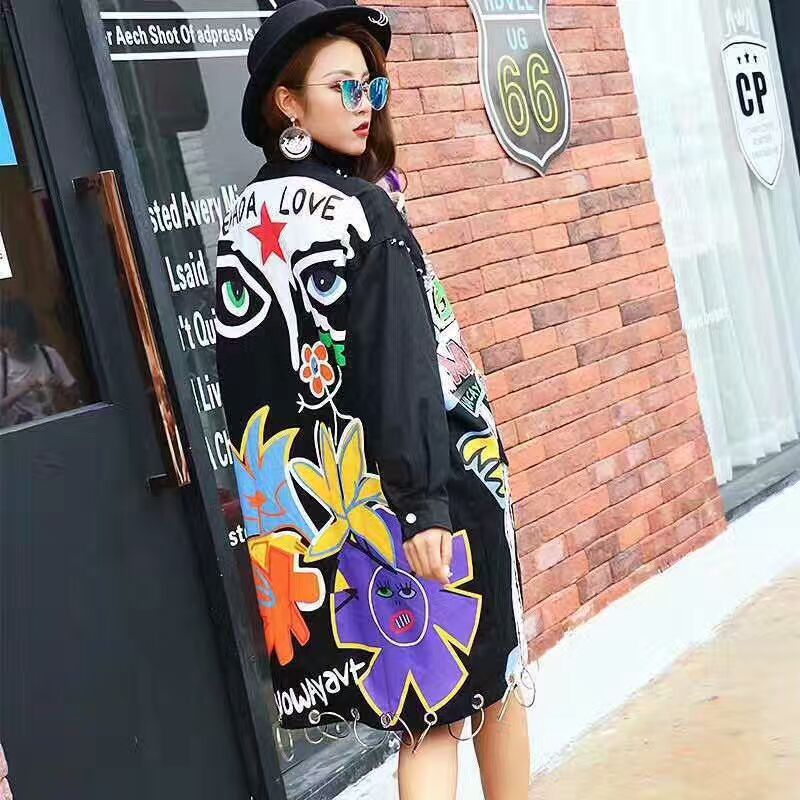 2017-New-Arrivals-Oversized-Punk-Jacket-black-Army-Green-Spring-Women-Long-Print-Coat-32800411562