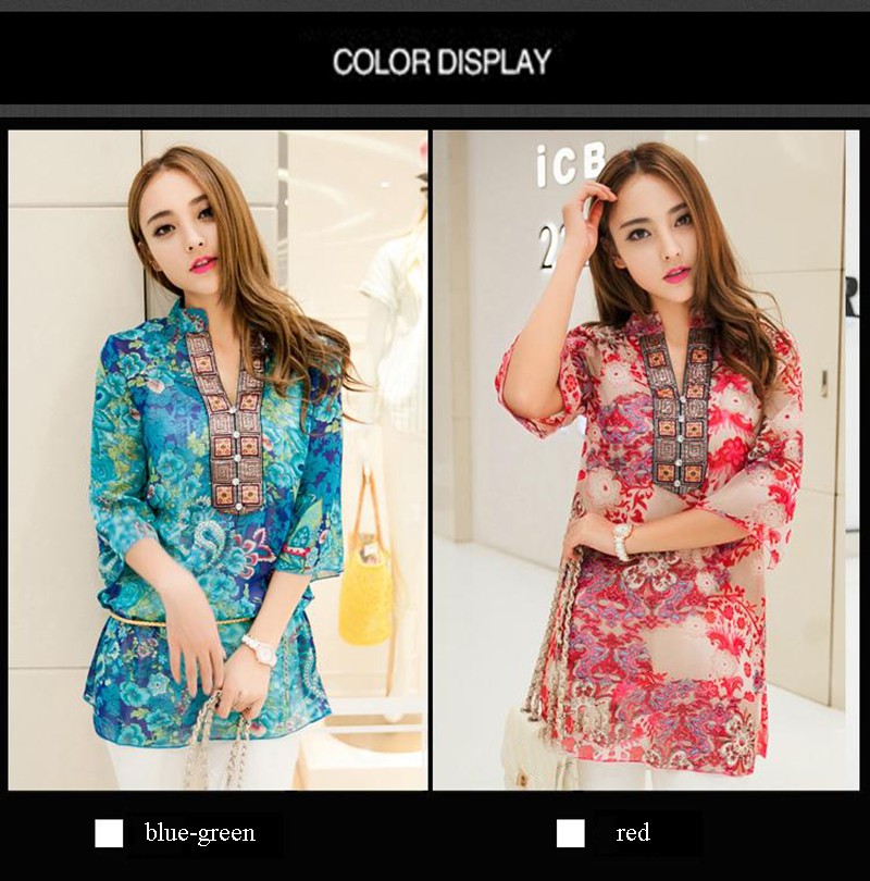 2017-New-Fashion-Women-Blouse-Summer-Style-Shirt-Women-Vestidos-Chiffon-Mini-Dress-Plus-size-4XL-flo-32525305597