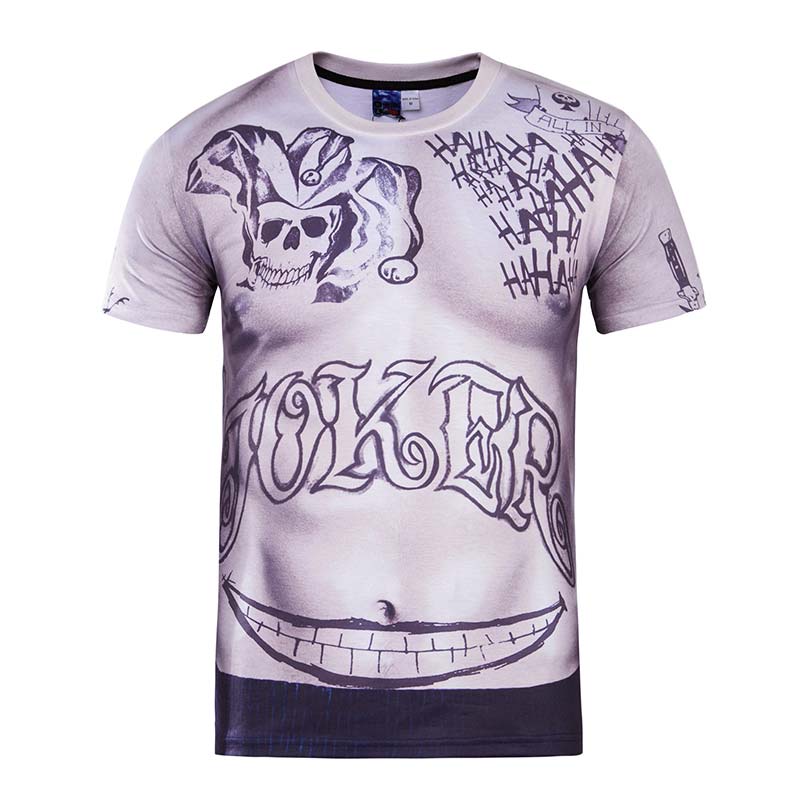 2017-New-Suicide-Squad-Men39s-Slim-Fit-T-Shirt-Harley-Quinn-Joker-Deadshot-T-shirt-Tattoo-Printing-S-32748924047