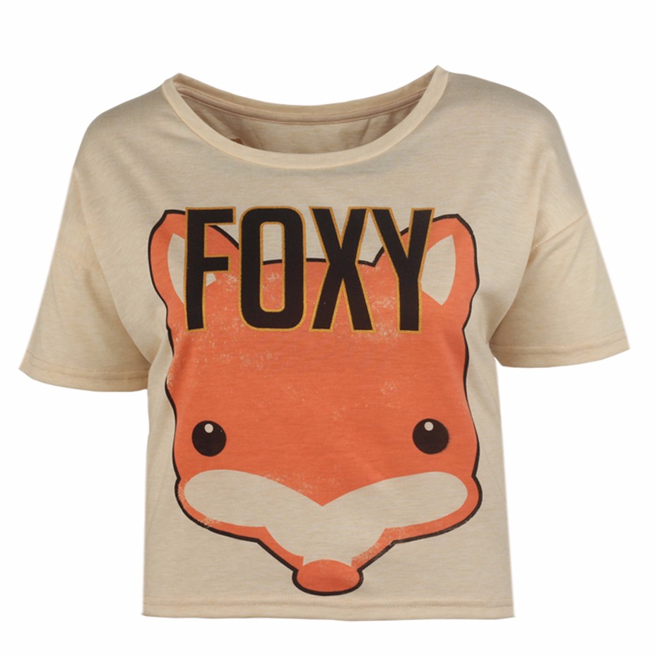 2017-New-T-shirts-Tops-Summer-Fox-Mega-Geek-Letter-Loose-Cotton-Print-Short-Sleeve-Crop-Femme-Casual-32578991045