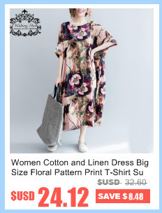 2017-Plus-Size-Women-Dress-Linen-Long-Cardigan-Blouse-Summer-Vintage-O-Neck-Pattern-Print-Female-Big-32651748338
