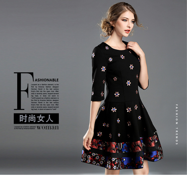 2017-Spring-New-Designer-Dress-Women39s-High-Quality-Charming-Vintage-Embroidery-Flower-Printed-Half-32790095589