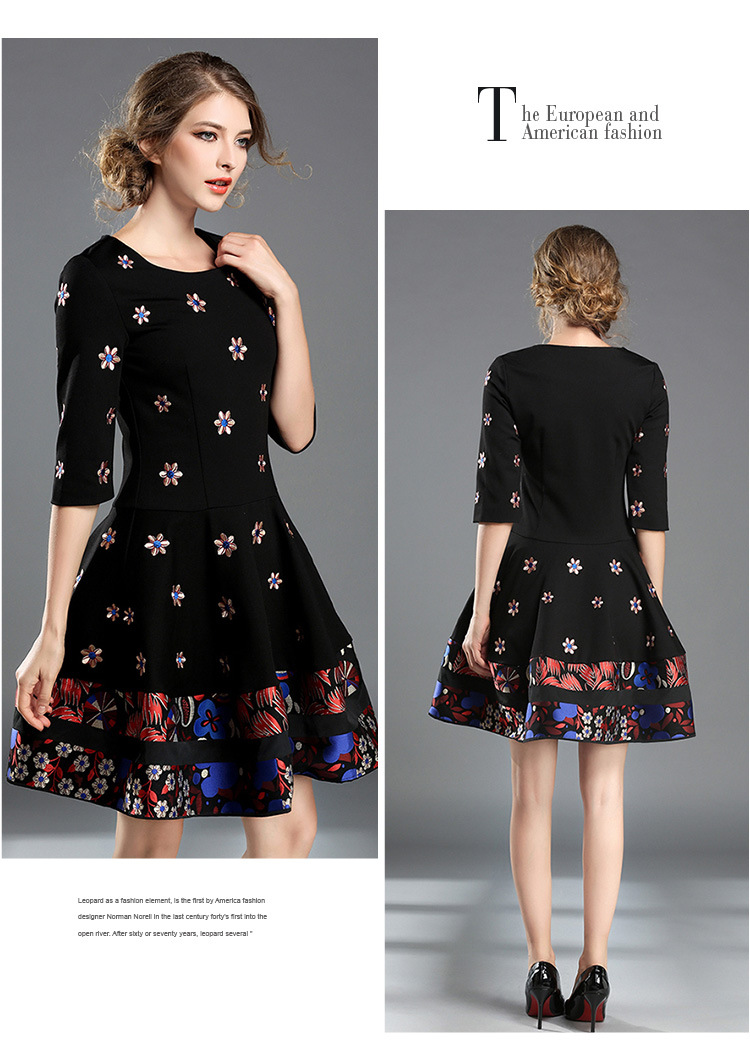 2017-Spring-New-Designer-Dress-Women39s-High-Quality-Charming-Vintage-Embroidery-Flower-Printed-Half-32790095589