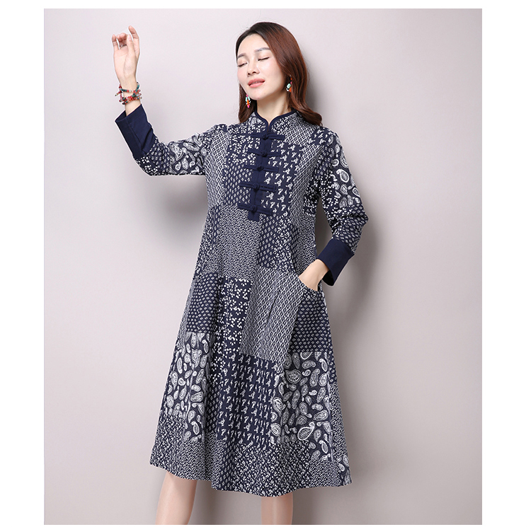 2017-Spring-New-Women-Fashion-Folk-Style-Long-sleeved-Stand-Collar-Cotton-and-Linen-Printed-Dress-Vi-32638172051