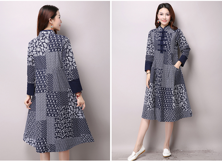 2017-Spring-New-Women-Fashion-Folk-Style-Long-sleeved-Stand-Collar-Cotton-and-Linen-Printed-Dress-Vi-32638172051