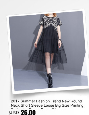 2017-Spring-Summer-Fashion-New-Black-Grey-Solid-Color-O-Neck-Dress-Loose-Cascading-Ruffles-Dresses-B-32801452725