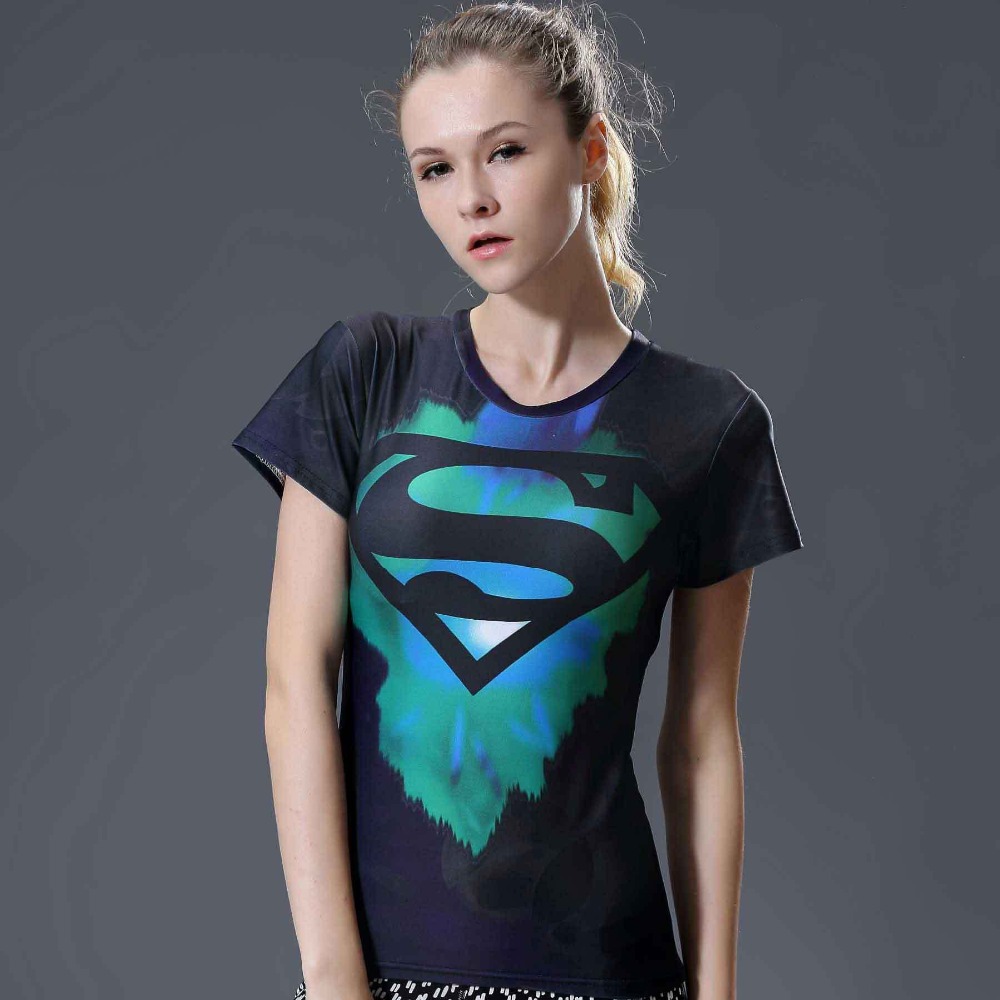2017-Summer-Fashion-Women39s-Short-sleeves-T-Shirt-3D-Print-Superman-Batman-Series-Slim-Sweat-quickl-32797964351