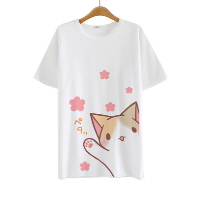 2017-Summer-Harajuku-Shirt-Neko-Atsume-Anime-Cartoon-Japanese-Kawaii-Clothes-Casual-Female-T-shirt-C-32676189740