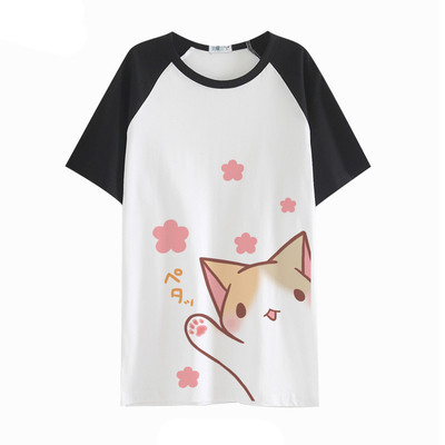 2017-Summer-Harajuku-Shirt-Neko-Atsume-Anime-Cartoon-Japanese-Kawaii-Clothes-Casual-Female-T-shirt-C-32676189740