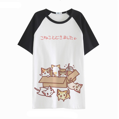 2017-Summer-Harajuku-Shirt-Neko-Atsume-Anime-Cartoon-Japanese-Kawaii-Clothes-Casual-Female-T-shirt-C-32676189740