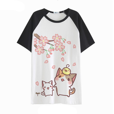 2017-Summer-Harajuku-Shirt-Neko-Atsume-Anime-Cartoon-Japanese-Kawaii-Clothes-Casual-Female-T-shirt-C-32676189740