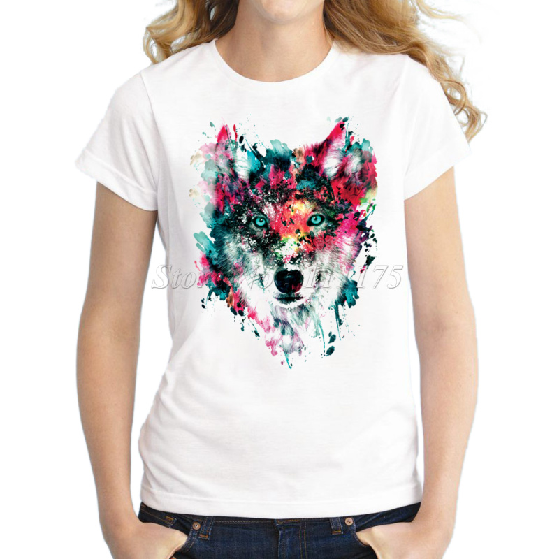2017-Summer-Women-Novelty-T-shirt-Fashion-Color-Painted-Wolf-Design-Tops-Hot-Sales-Tee-Shirts-32671551928