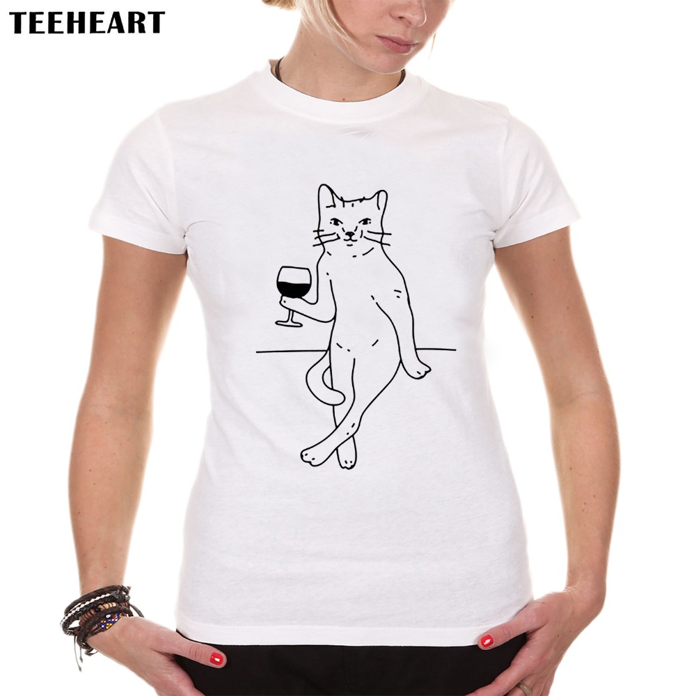 2017-Women-Fashion-sexy-cat-drink-wine-T-shirt-Novelty-Tops-Lady-custom-Printed-Short-Sleeve-Harajuk-32684739357