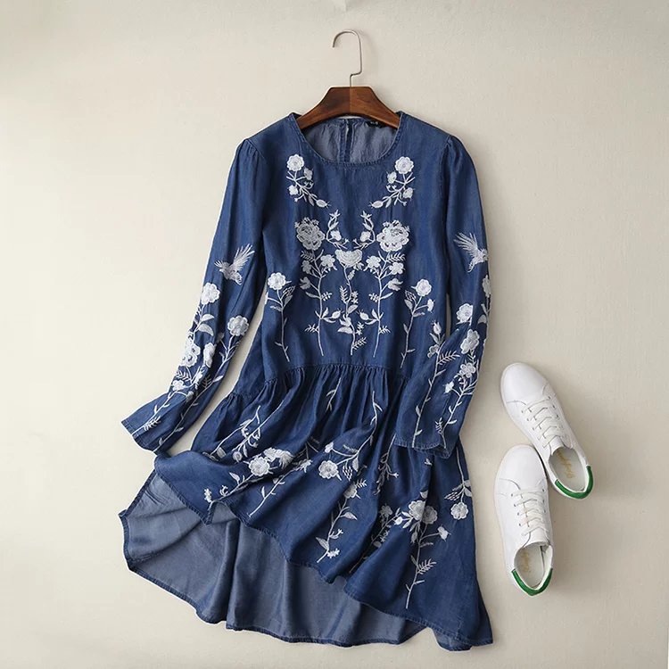 2017-Women-Floral-Embroidered-Tencel-Denim-Dress-O-Neck-Long-Sleeve-Casual-Summer-Dress-brand-vestid-32794676950