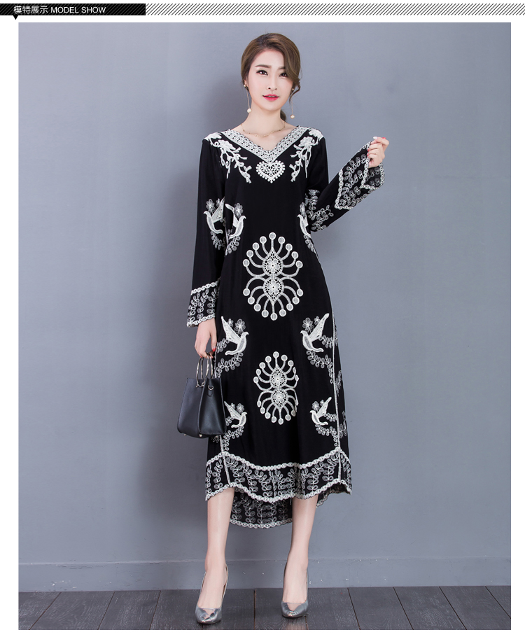 2017-Women39s-New-Embroidery-Cotton-Big-Size-Long-Dress-Loose-Dress-Retro-Black-Printing-Dress-32798754574