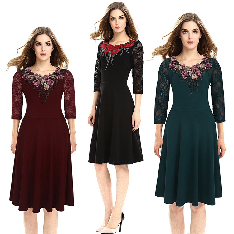 2017-Womens-New-Fashion-Embroidery-Vintage-Three-V-Neck-A-Line-Dresses-Wear-To-Work-Bodycon-Dress-Ve-32792233127