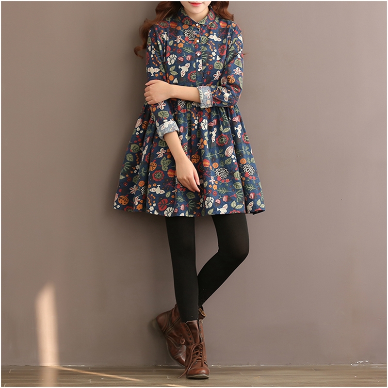 2017-autumn-new-large-size-women-clothing-casual-loose-plus-size-dress-cotton-flower-pront-long-slee-32638790949