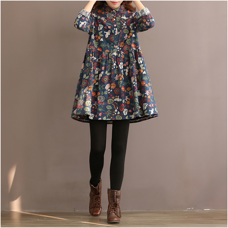 2017-autumn-new-large-size-women-clothing-casual-loose-plus-size-dress-cotton-flower-pront-long-slee-32638790949