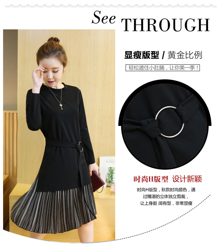 2017-autumun-pleated-dress-women-Korean-long-loose-large-size-long-sleeved-knitted-party-dresses-two-32787364289
