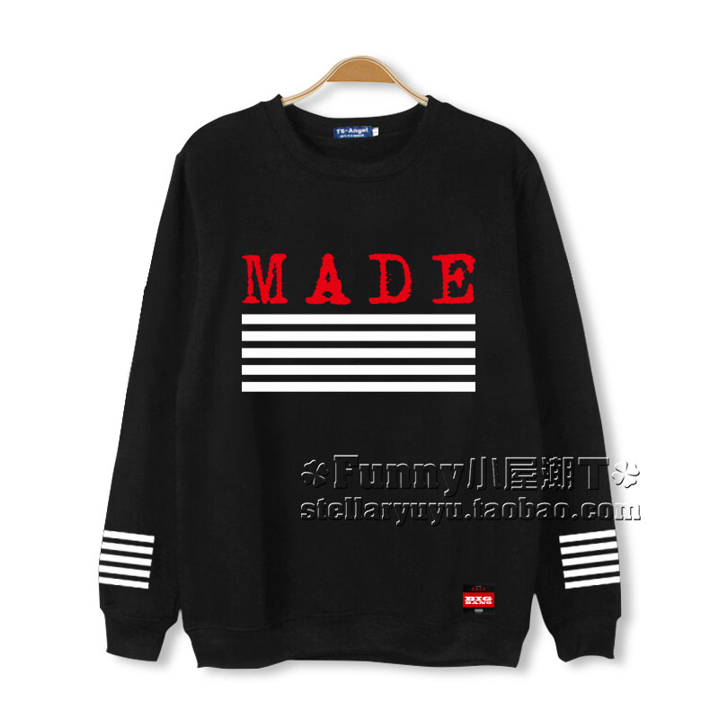 2017-bigbang-star-team-made--top-sweatshirt-kpop-outerwear-for-Woman-and-men-black-and-white-uniform-32334782594