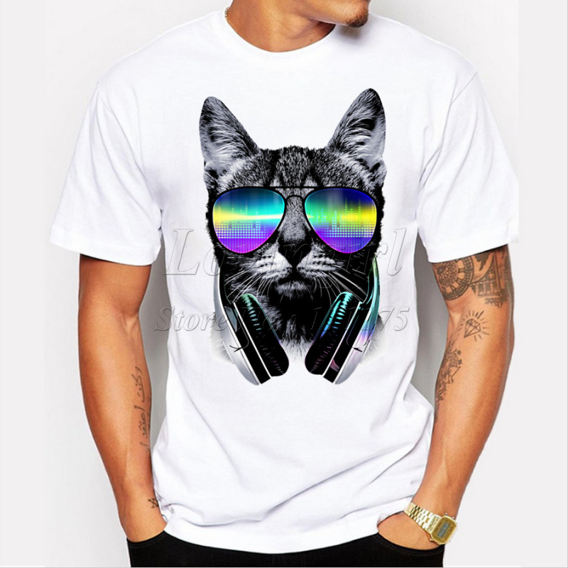 2017-fashion-short-music-DJ-cat-printed-Funny-t-shirt-men-tops-32439314012