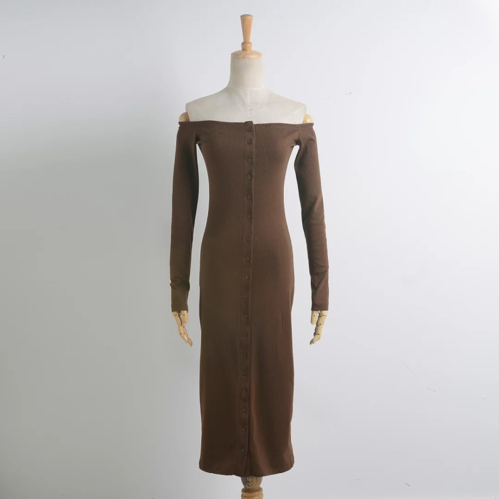 2018-Autumn-Dress-Women-Front-Button-Sexy-Off-Shoulder-Knee-Length-Long-Sleeve-Knit-Bodycon-Dresses--32754640023
