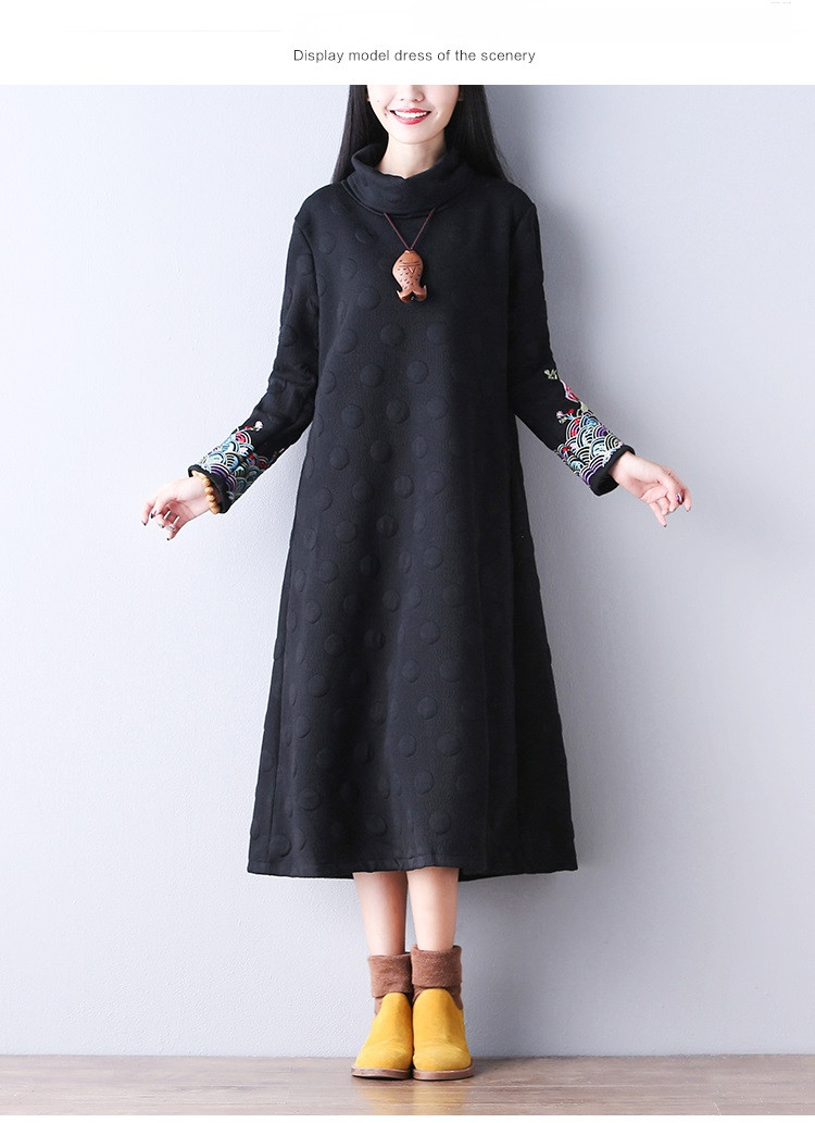 2018-Ethnic-Women-Maxi-Long-Dress-Turtleneck-Black-Wine-Red-Vintage-Dress-With-Long-Sleeve-Embroider-32716293716