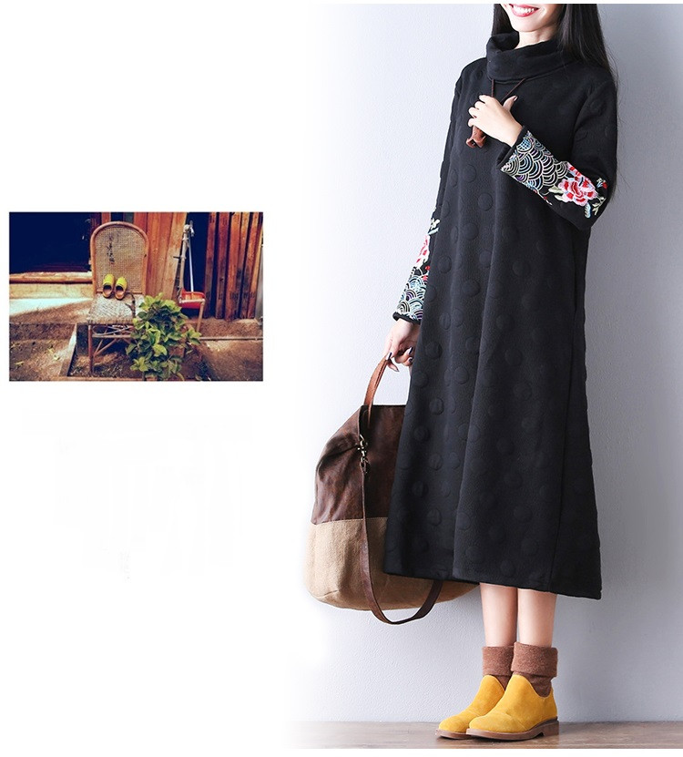 2018-Ethnic-Women-Maxi-Long-Dress-Turtleneck-Black-Wine-Red-Vintage-Dress-With-Long-Sleeve-Embroider-32716293716