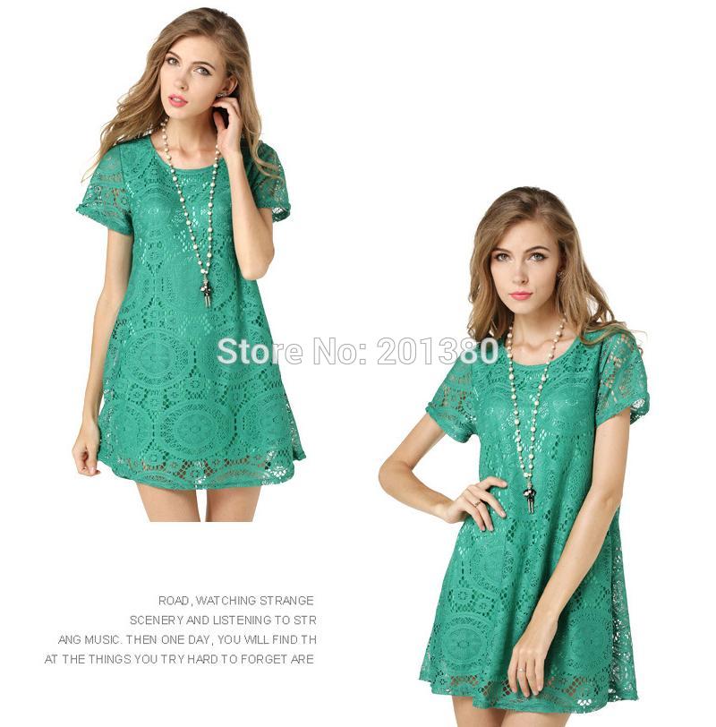 2018-Lace-Women-Summer-Dress-maxi-Hollow-Out-dresses-Short-Sleeve-Plus-size-vestidos-5colors-Q426-32621007642