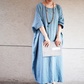 2018-New-Summer-Style-Women-Casual-Maxi-Dress-Cotton-Linen-Batwing-Sleeve-Loose-Plus-Size-Robe-Half--32374026851