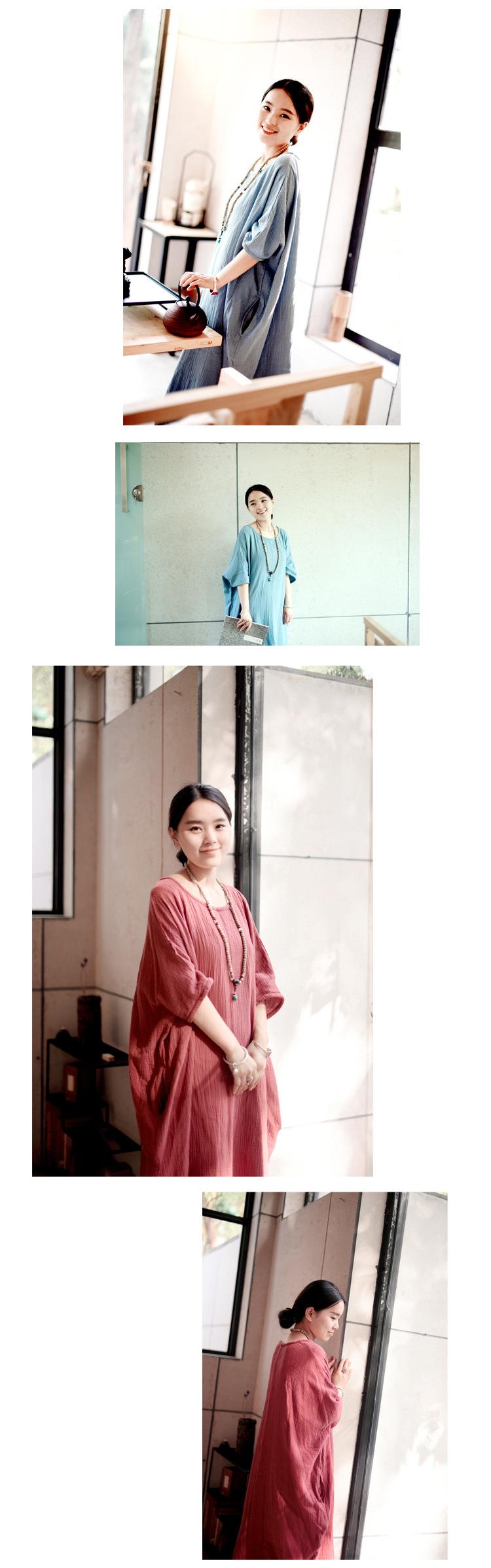 2018-New-Summer-Style-Women-Casual-Maxi-Dress-Cotton-Linen-Batwing-Sleeve-Loose-Plus-Size-Robe-Half--32374026851