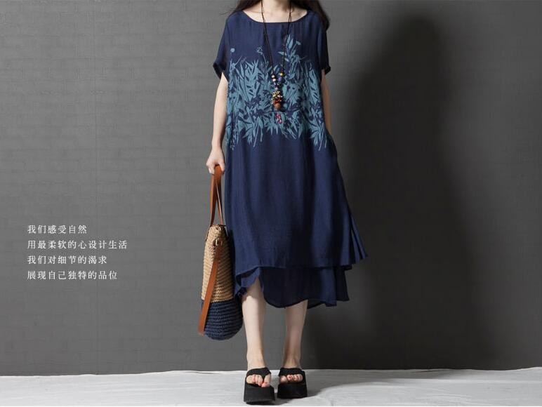 2018-New-Summer-dress-short-Sleeve-Printing--Cotton-Linen-Ladies-Casual-Vintage-women-dress-Female-P-32692588617