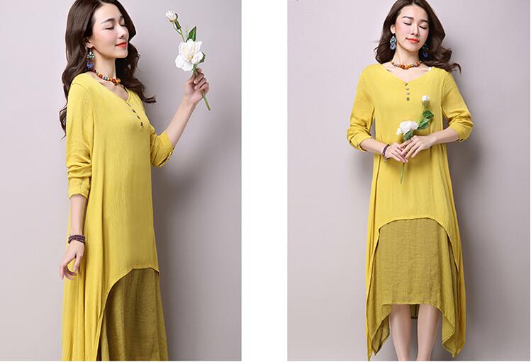 2018-Spring-Autumn-Vintage-Cotton-Linen-Women-Dress-Loose-large-size-Office-Dress-Vestidos-Elbise-Dr-32742749933