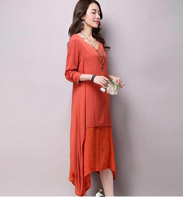 2018-Spring-Autumn-Vintage-Cotton-Linen-Women-Dress-Loose-large-size-Office-Dress-Vestidos-Elbise-Dr-32742749933