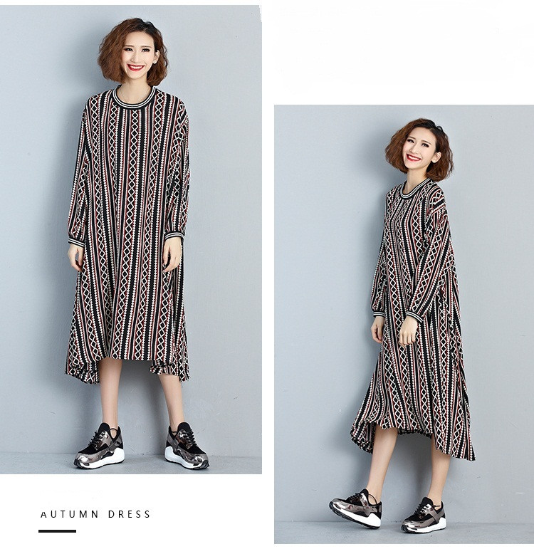 2018-Spring-Autumn-Women-Plus-Size-Dress-Round-Neck-Chiffon-Full-Sleeve-Maxi-Long-Dress-Casual-Loose-32772729186