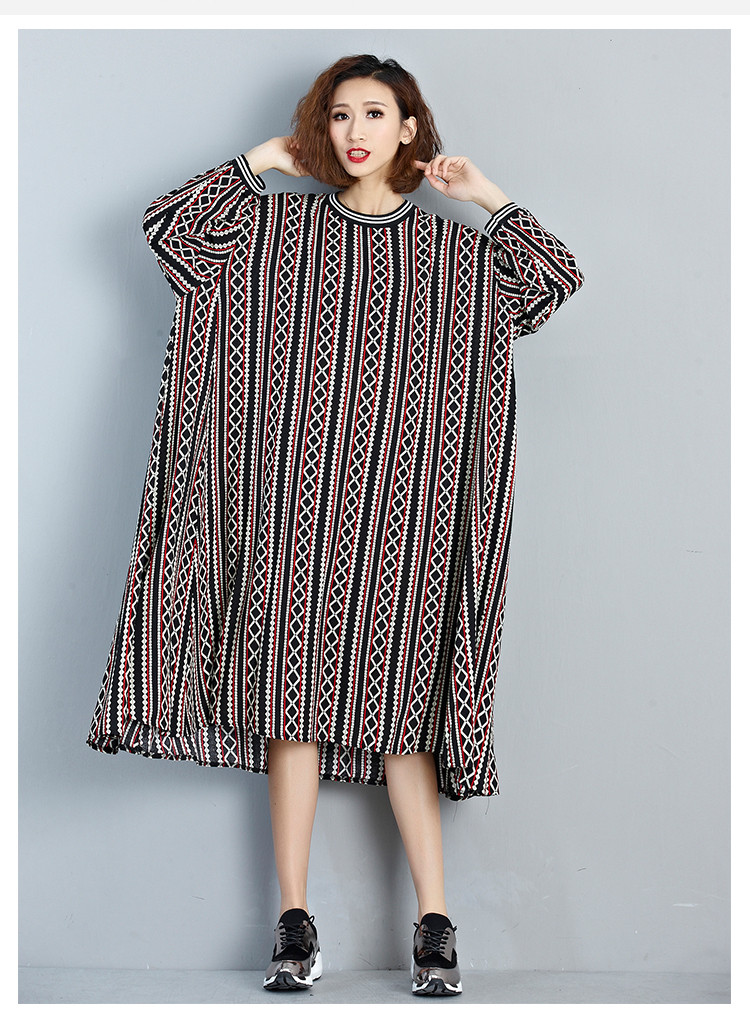 2018-Spring-Autumn-Women-Plus-Size-Dress-Round-Neck-Chiffon-Full-Sleeve-Maxi-Long-Dress-Casual-Loose-32772729186