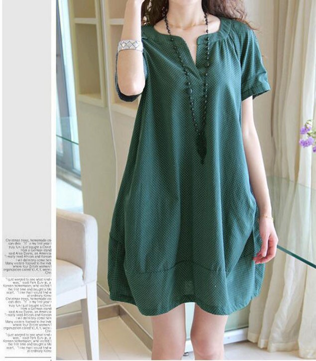 2018-Summer-dress-Fashion-wave-point-Loose-short-Sleeved--large-size-women-Dresses-Vestidos-Robe--32631614513