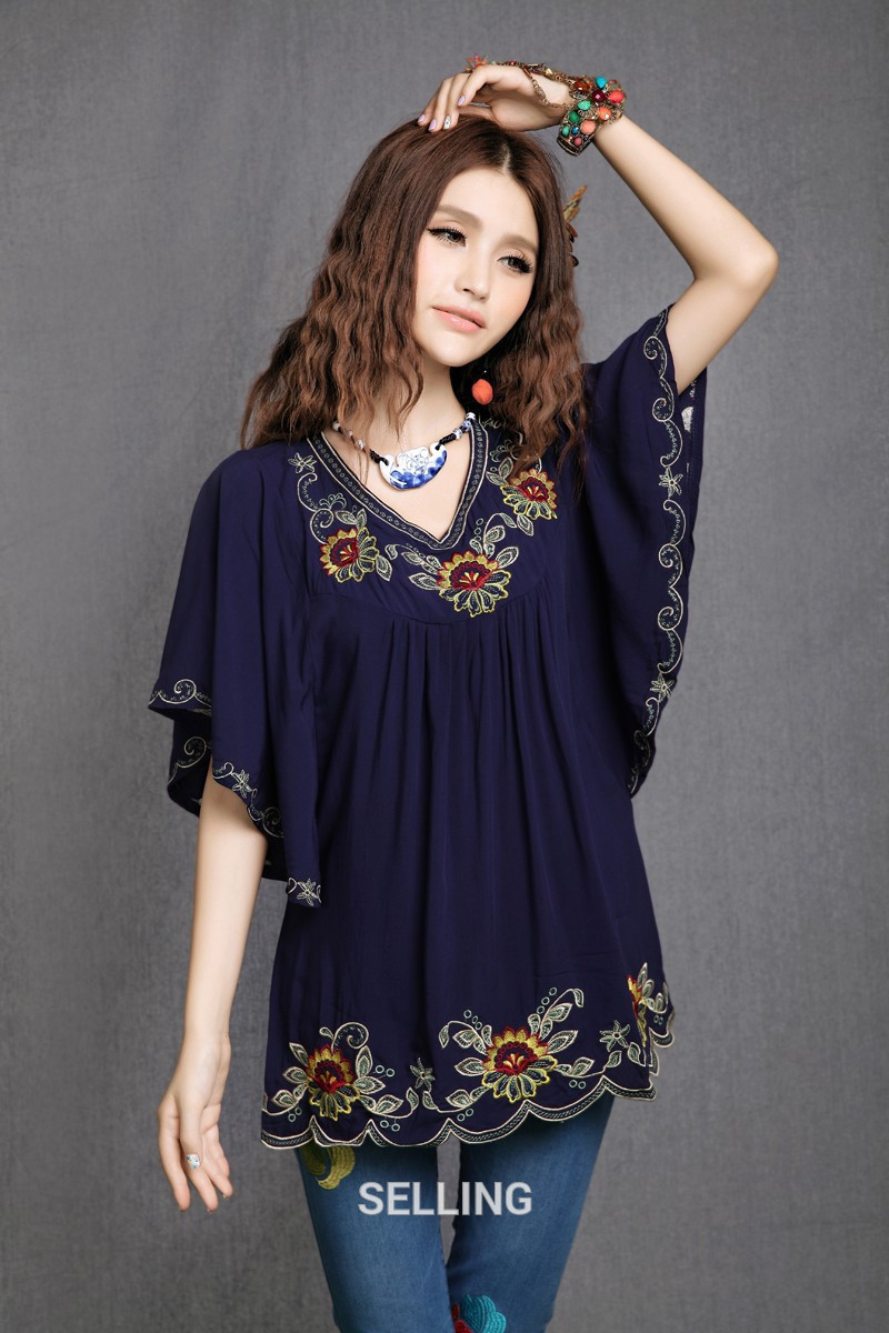 2018-Women-Cotton-Tops-Blouse-Tunic-Vestidos-Vintage-Mexican-Ethnic-Floral-Embroidery-Mini-Dresses-L-32318677571