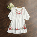 2018-Women-Cotton-Tops-Blouse-Tunic-Vestidos-Vintage-Mexican-Ethnic-Floral-Embroidery-Mini-Dresses-L-32318677571