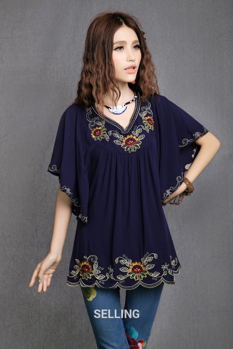 2018-Women-Cotton-Tops-Blouse-Tunic-Vestidos-Vintage-Mexican-Ethnic-Floral-Embroidery-Mini-Dresses-L-32318677571