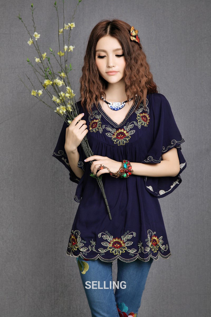 2018-Women-Cotton-Tops-Blouse-Tunic-Vestidos-Vintage-Mexican-Ethnic-Floral-Embroidery-Mini-Dresses-L-32318677571