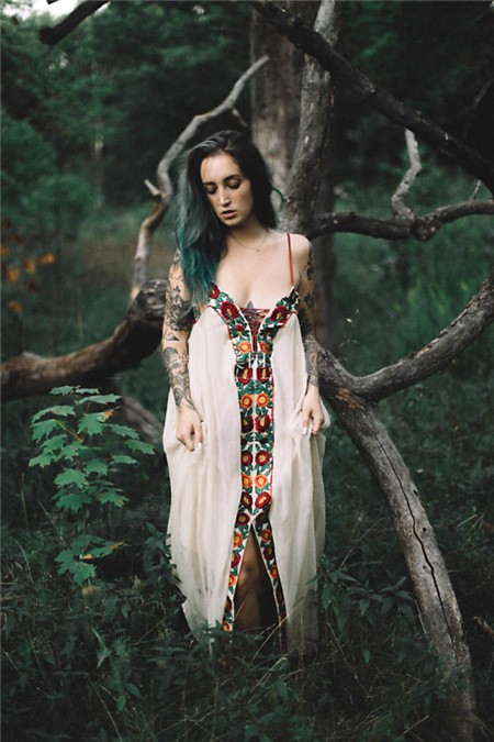 2018-free-ship-women39s-boho-long-dress-people-floral-embroidery-strapless-dress-V-neck-sexy-backles-32783086735