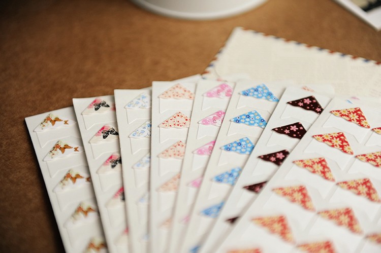 24-pcslot-DIY--Floral-Print-Corner-Paper-Stickers-for-Photo-Albums-Frame-Decoration-Scrapbooking-Who-32669863930