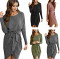 4-colour-Autumn-winter-dress-2017-Round-neck-solid-High-quality-Loose-Casual-Irregular-package-hip-D-32794000856