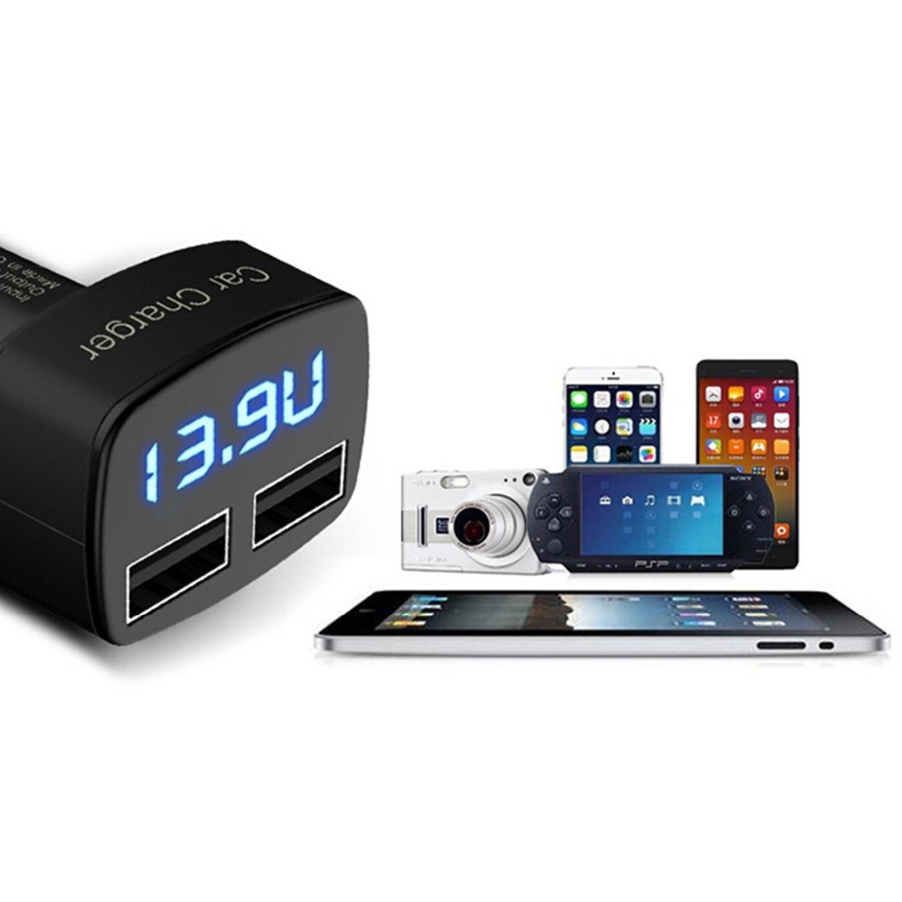 4-in-1-Car-Charger-Dual-USB-Voltmeter-Thermometer-Digital-Display--Charging--32514928913