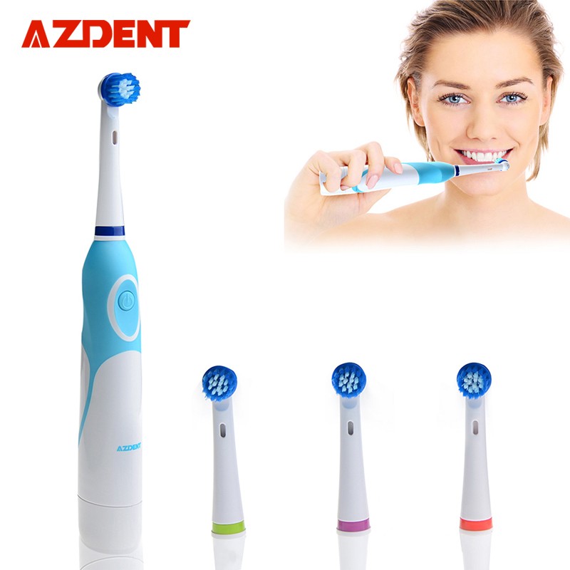 AZDENT-Fashion-Battery-Operated-Electric-Toothbrush-with-4-Brush-Heads-Oral-Hygiene-Health-Products--32285267499