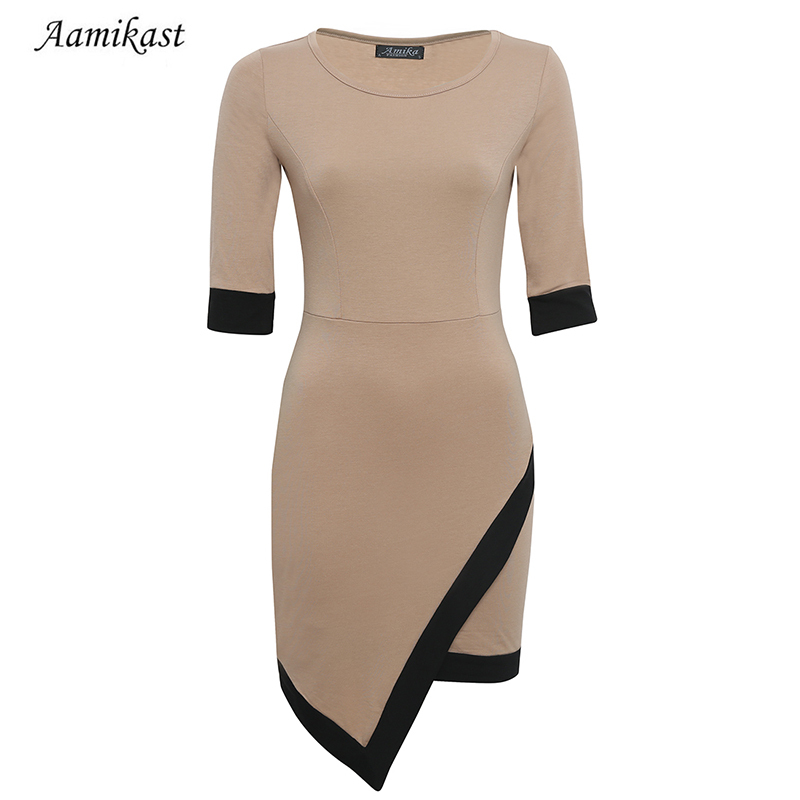 Aamikast-Women-Dresses-Hot-Sale-New-Fashion-Elegant-O-neck-Middle-Sleeve-Patchwork-Temperament-Charm-32268760638