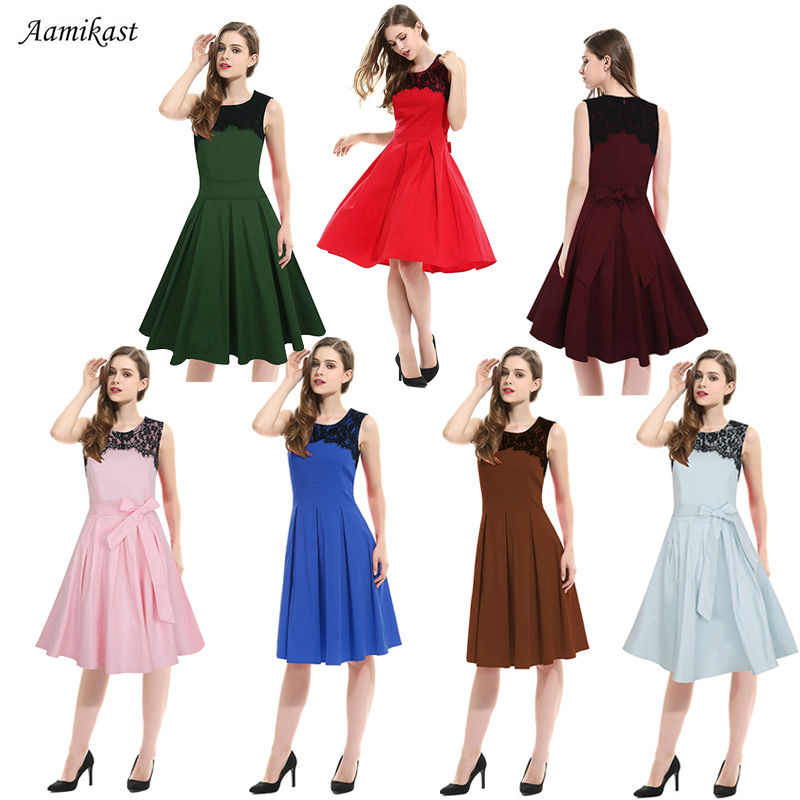 Aamikast-Women-Dresses-O-neck-Sleeveless-Elegant-Vintage-Patchwork-Party-Casual-Loose-New-Fashion-Ho-32767291250