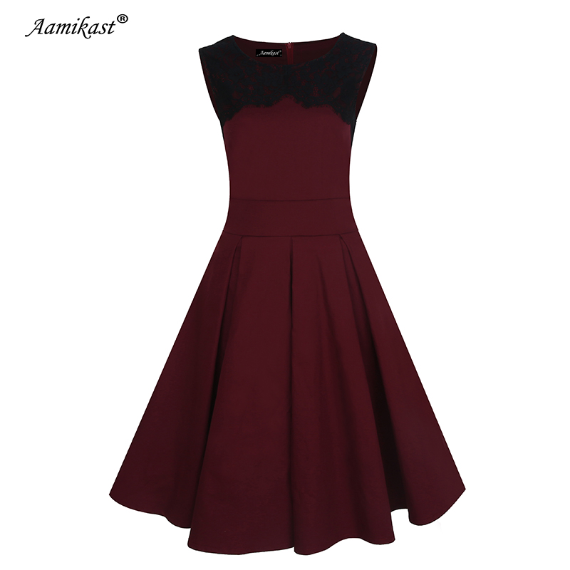 Aamikast-Women-Dresses-O-neck-Sleeveless-Elegant-Vintage-Patchwork-Party-Casual-Loose-New-Fashion-Ho-32767291250